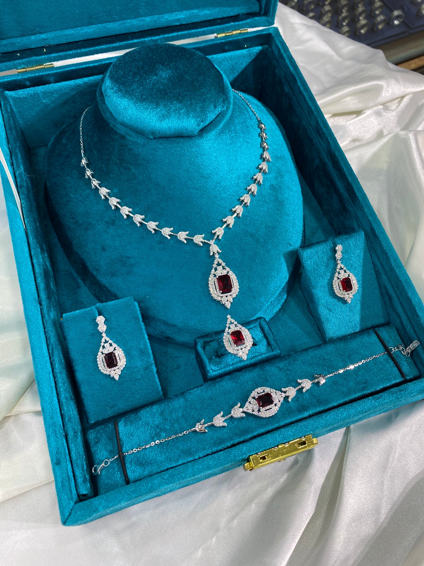 Parure en argent de luxe (925) rhodiè